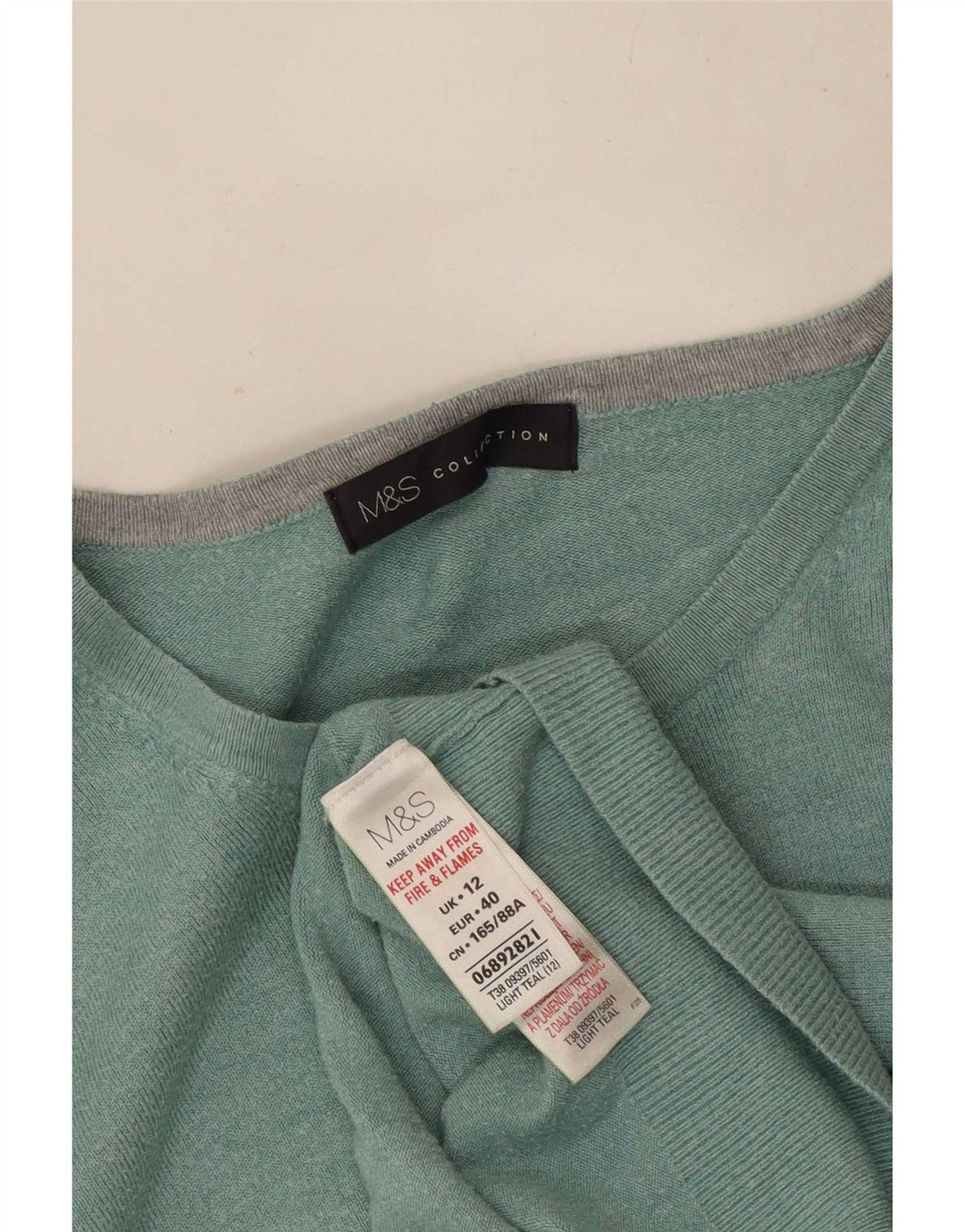 Marks & Spencer Womens Cardigan Sweater UK 12 Medium Green Viscose