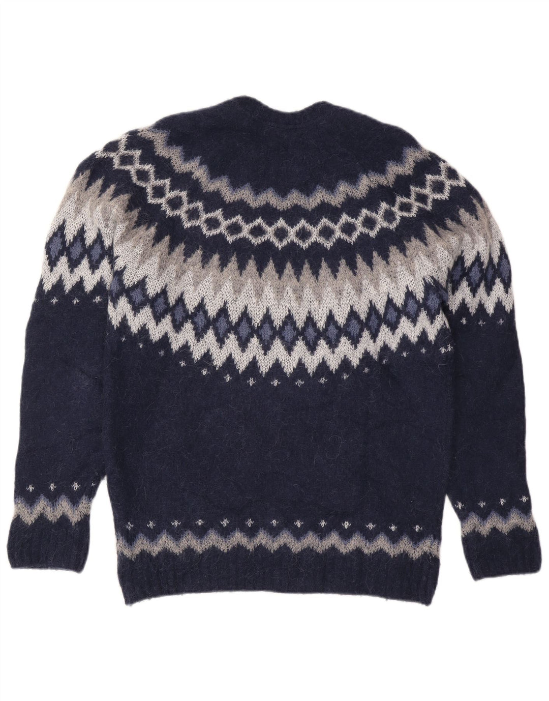 Massimo Dutti Womens Crew Neck Jumper Sweater UK 16 Large Navy Blue