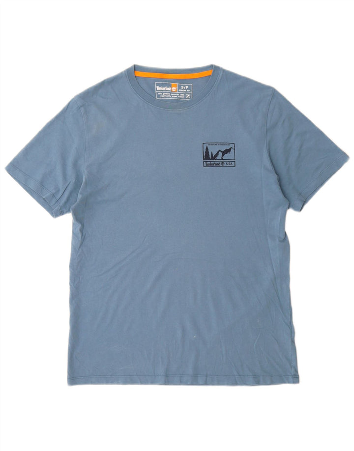 TIMBERLAND Mens Regular Fit Graphic T-Shirt Top Small Blue Cotton