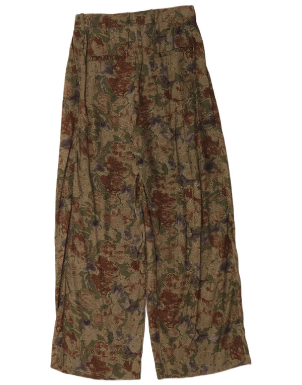 Jigsaw Womens High Waist Casual Trousers UK 8 Small W28 L30 Green Floral