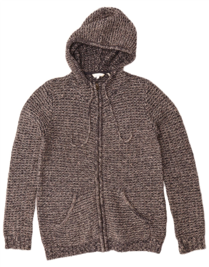 Fat Face Womens Oversized Hooded Cardigan Sweater UK 12 Medium Grey Flecked