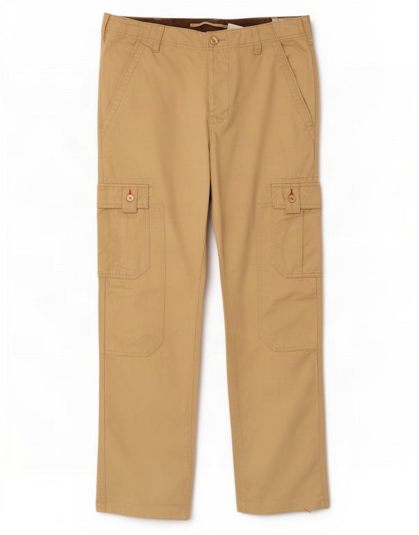 Timberland Mens Straight Cargo Trousers W34 L30 Beige Cotton