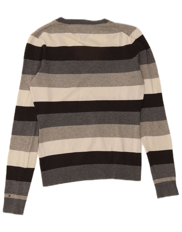 Tommy Hilfiger Womens V-Neck Jumper Sweater UK 10 Small Multicoloured