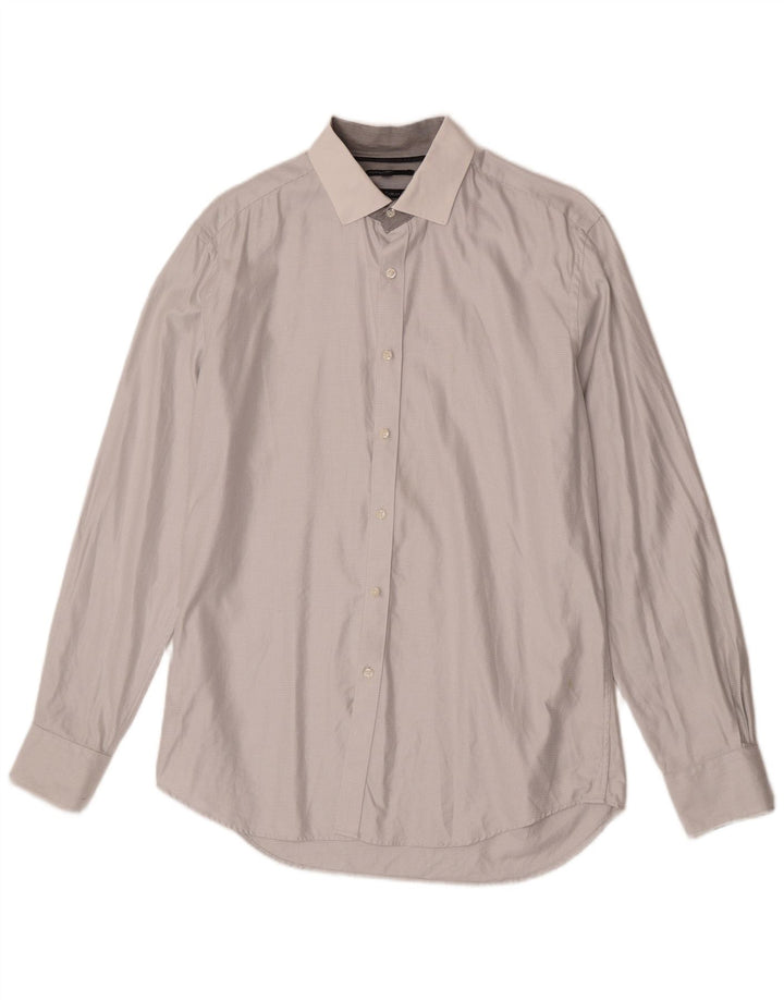 Marks & Spencer Mens Autograph Shirt Size 41 Medium Grey Cotton