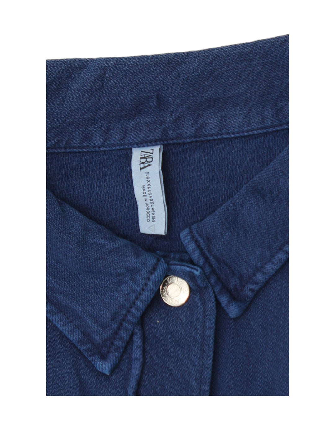 ZARA Womens Shirt UK 20 2XL Blue Vintage Zara and Second-Hand Zara from Messina Hembry 