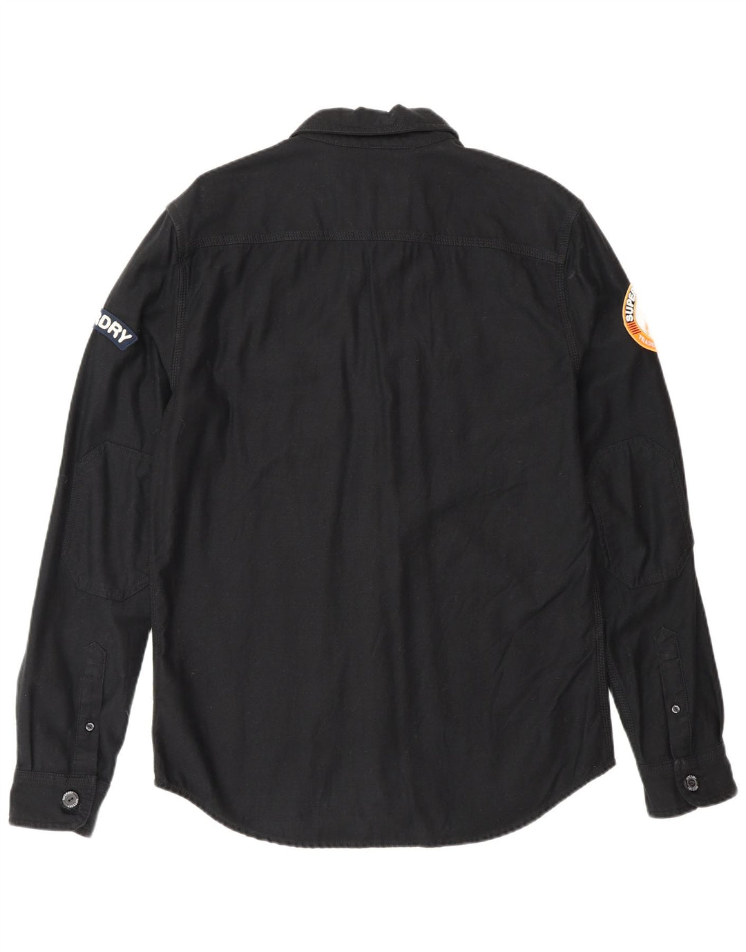 Superdry Mens Military Shirt Large Black Cotton