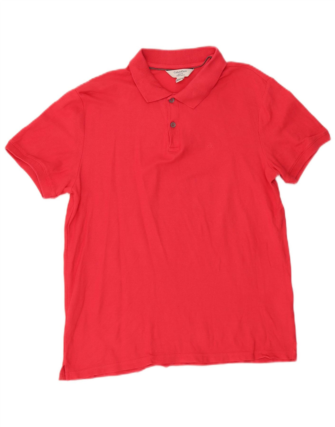 Calvin Klein Mens Body Fit Polo Shirt Medium Red Cotton
