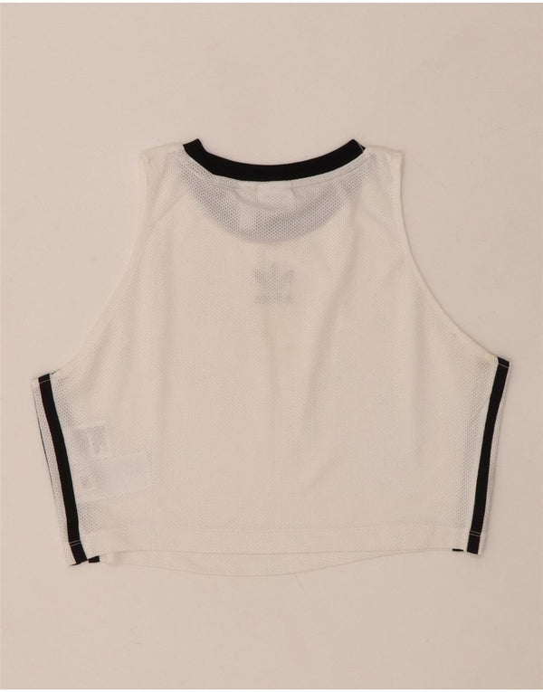 ADIDAS Womens Crop Vest Top UK 16 Large White Polyester