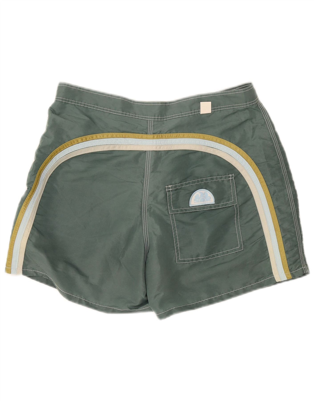 Sundek Mens Swimming Shorts Medium  Green Colourblock Nylon