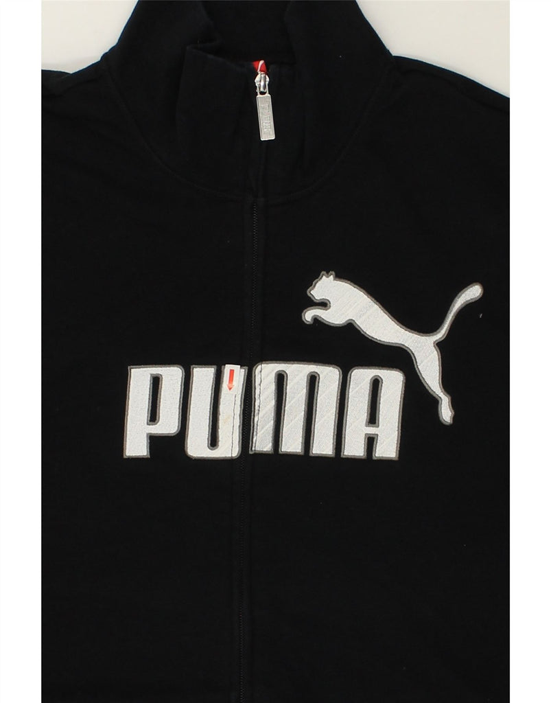 PUMA Mens Graphic Tracksuit Top Jacket XL Black | Vintage Puma | Thrift | Second-Hand Puma | Used Clothing | Messina Hembry 