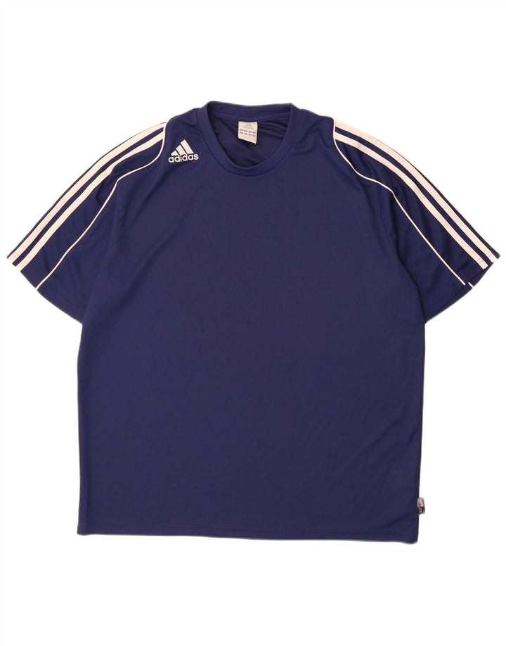 Adidas Mens Climalite T-Shirt Top XL Navy Blue Polyester