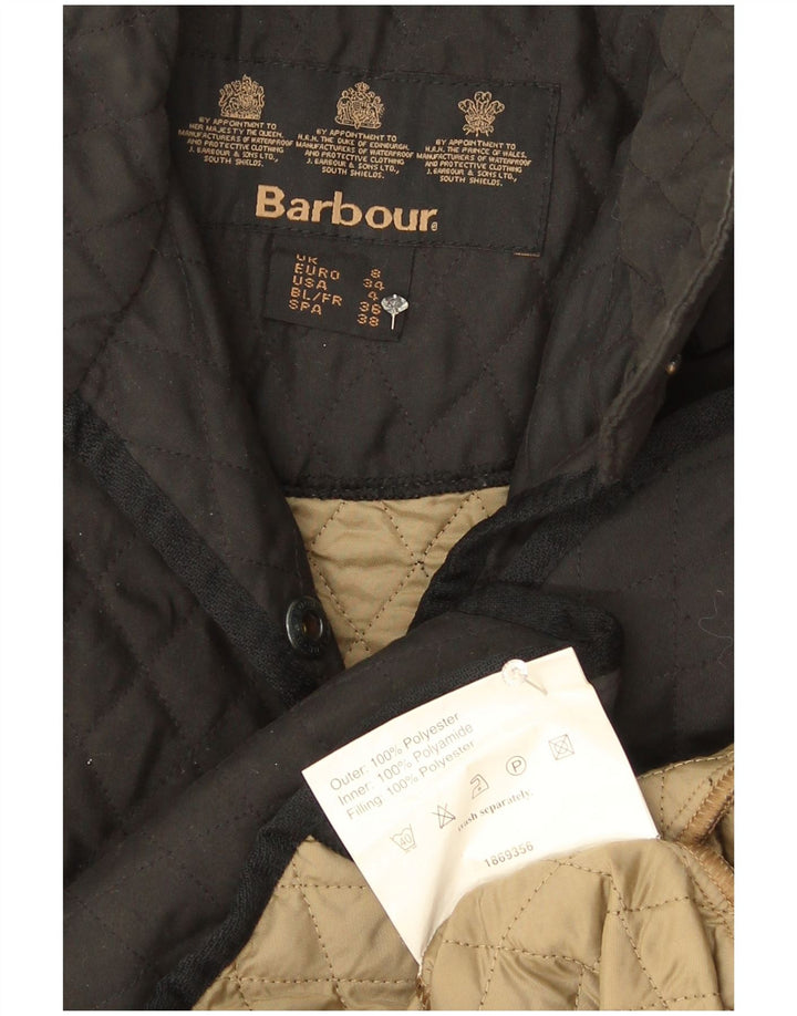 Barbour Womens Quilted Jacket UK 8 Small Black Polyester