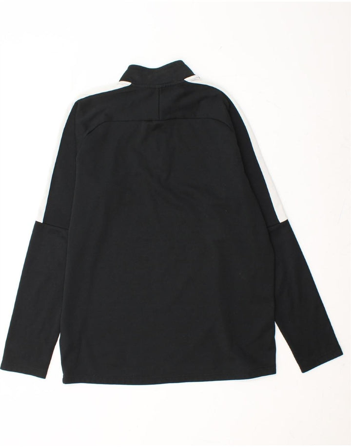 NIKE Mens Dri Fit Zip Neck Pullover Tracksuit Top Medium Black Colourblock