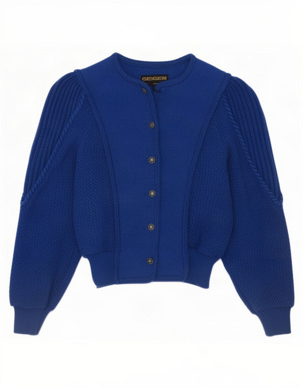 Geiger Womens Cardigan Sweater EU 36 Small Blue New Wool