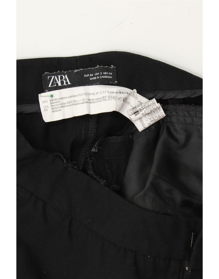 ZARA Womens Pegged Suit Trousers EU 34 2XS W24 L25 Black Polyester Vintage Zara and Second-Hand Zara from Messina Hembry 