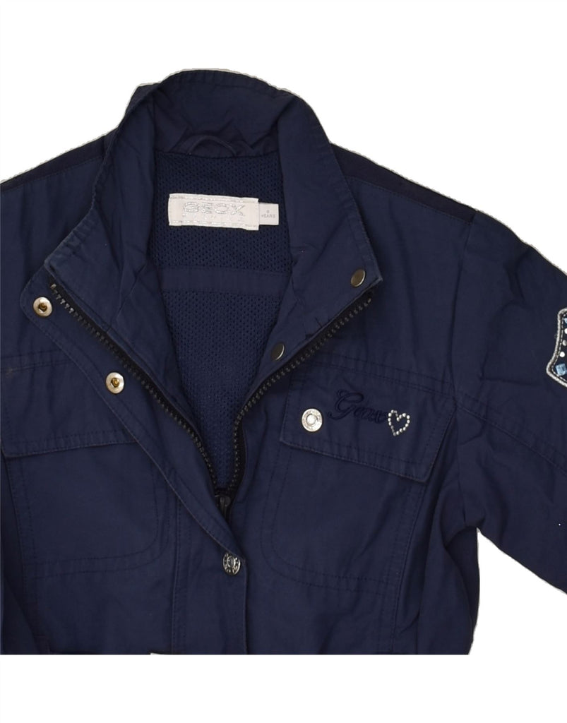 GEOX Girls Utility Jacket 5-6 Years Navy Blue Nylon | Vintage Geox | Thrift | Second-Hand Geox | Used Clothing | Messina Hembry 