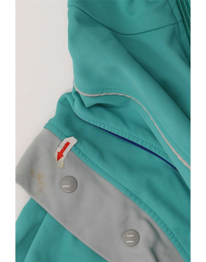 Vintage Mens Regular Fit Tracksuit Top Jacket Small Green Colourblock Retro