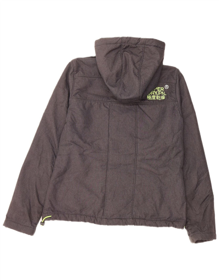 Superdry Womens Windtrekker Windbreaker Jacket UK 16 Large Grey Polyester