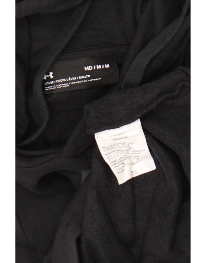 Under Armour Mens Graphic Hoodie Jumper Medium Black Cotton