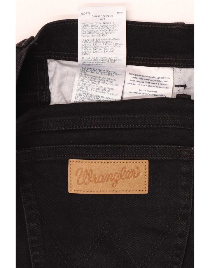 Wrangler Mens Texas Denim Shorts W30 Medium Black Cotton