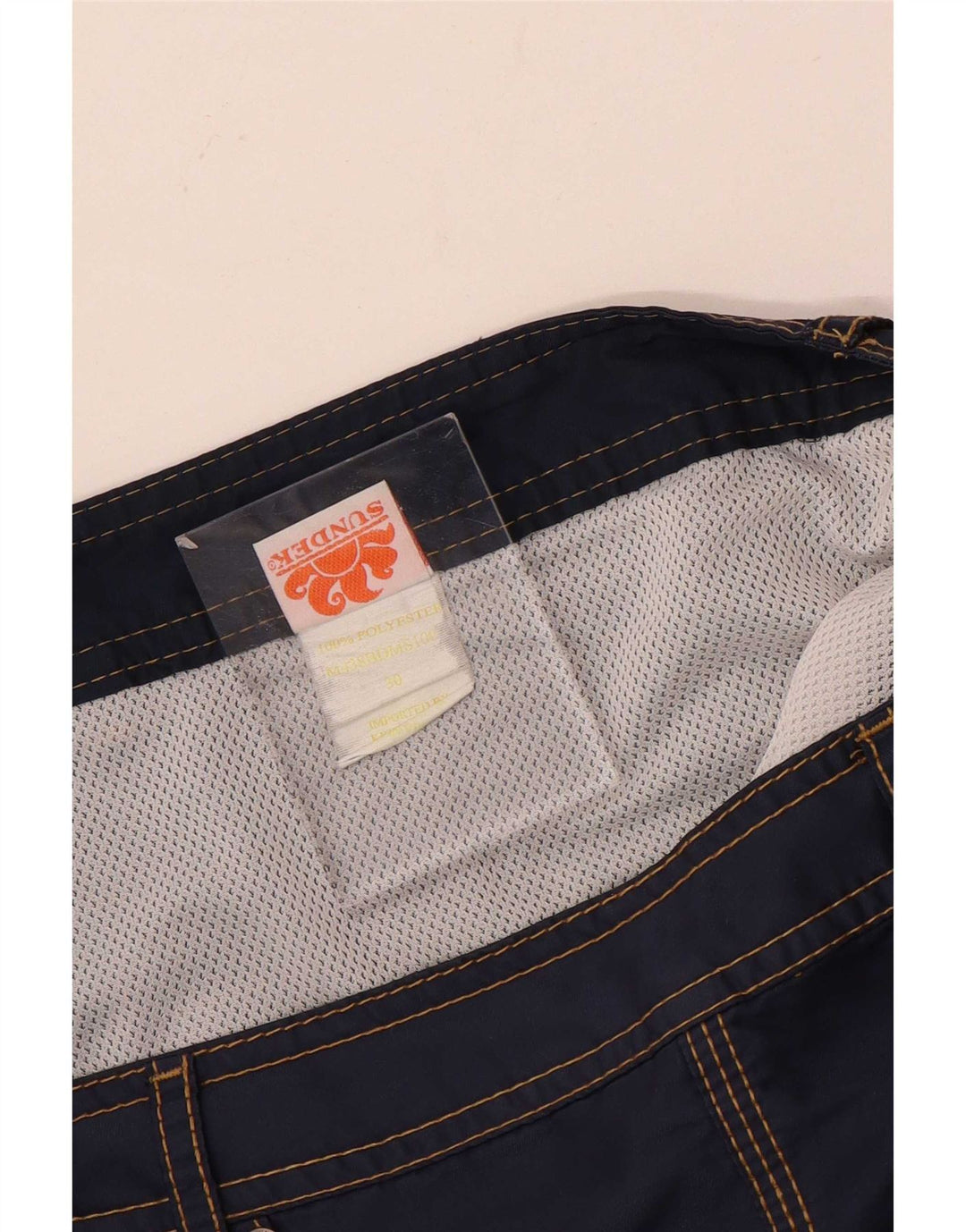 Sundek Mens Swimming Shorts Medium Navy Blue Polyester