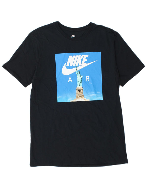 Nike Mens Athletic Cut Graphic T-Shirt Top Large Navy Blue Cotton