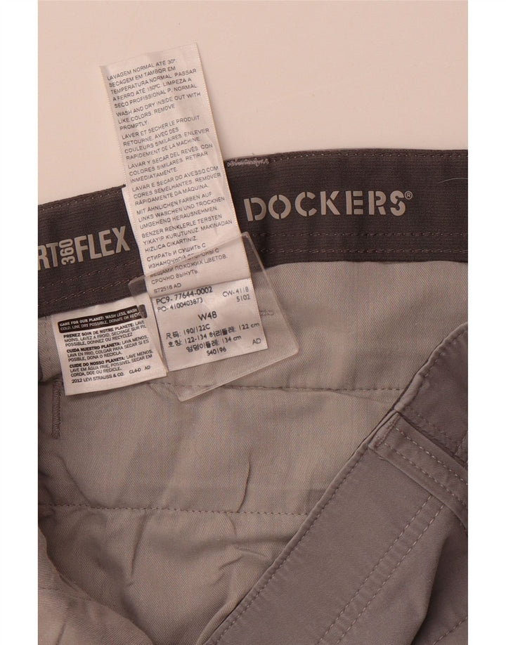 DOCKERS Mens Chino Shorts W48 4XL Grey Cotton