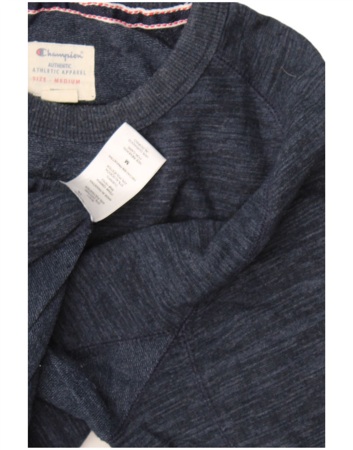 Champion Mens Sweatshirt Jumper Medium Navy Blue Flecked Cotton