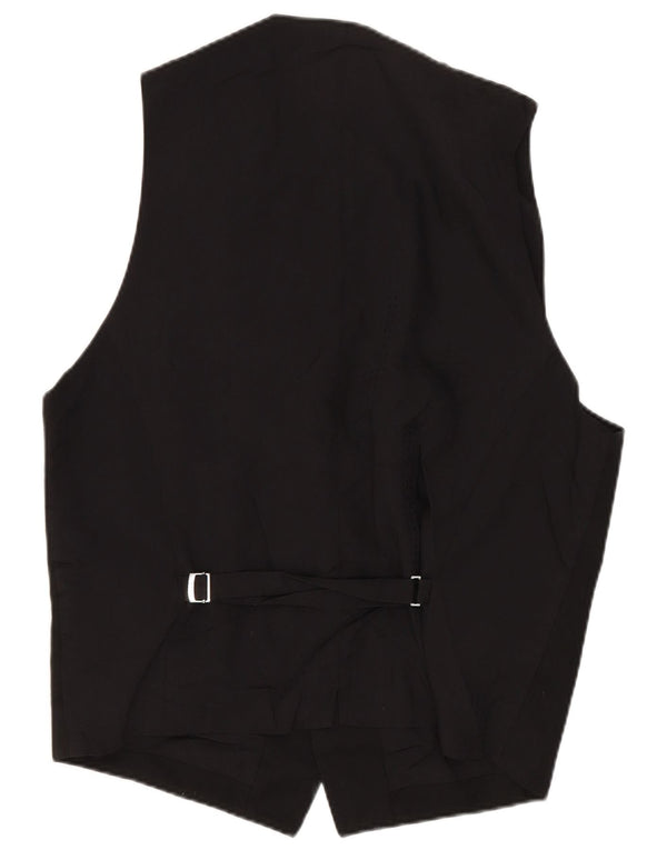 HUGO BOSS Mens Waistcoat IT 46 Small Black Virgin Wool