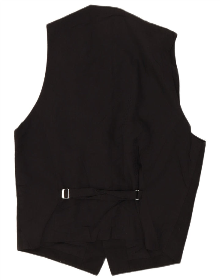 HUGO BOSS Mens Waistcoat IT 46 Small Black Virgin Wool