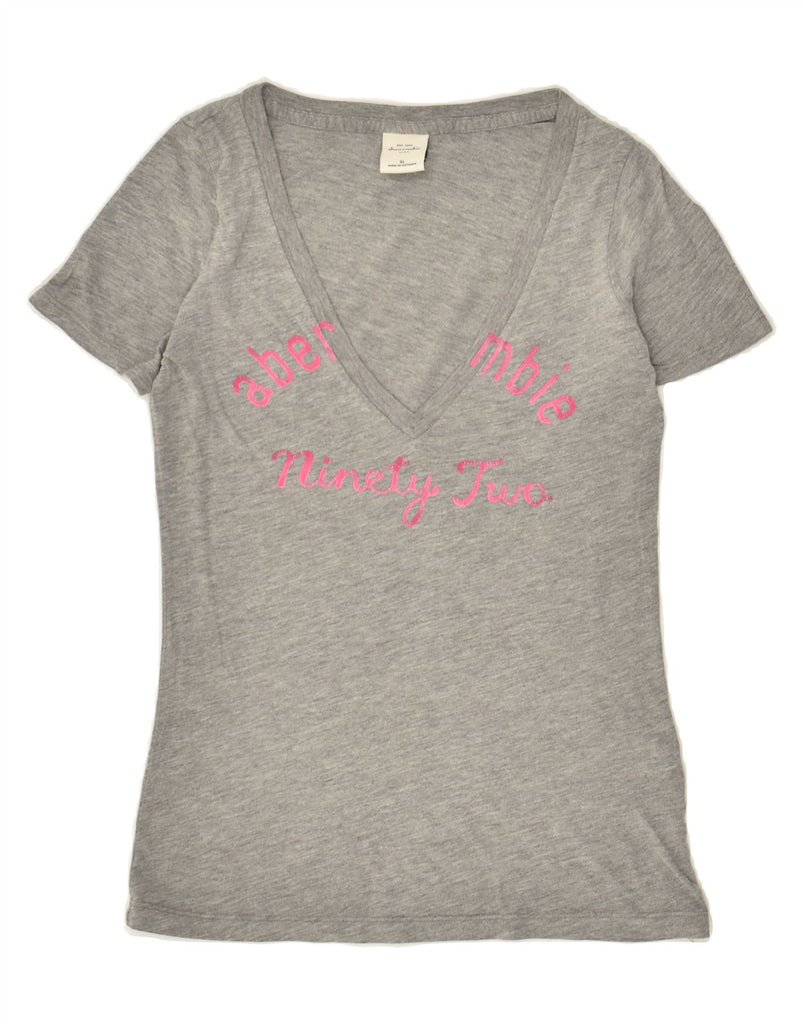 ABERCROMBIE & FITCH Girls Graphic T-Shirt Top 8-9 Years XL Grey Cotton | Vintage Abercrombie & Fitch | Thrift | Second-Hand Abercrombie & Fitch | Used Clothing | Messina Hembry 