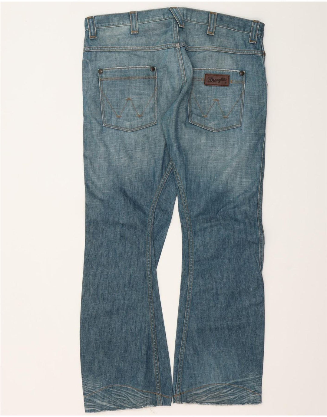 Wrangler Mens Sharkey Bootcut Jeans W36 L32 Blue Cotton