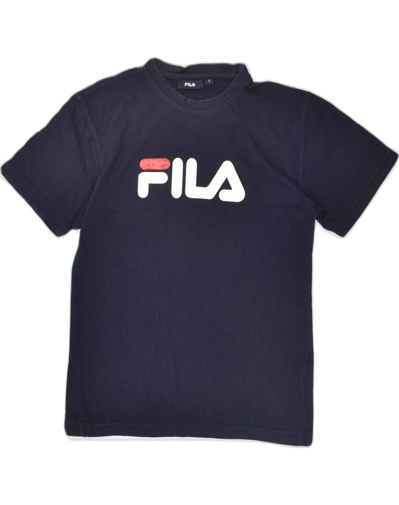 FILA Mens Graphic T-Shirt Top Small Navy Blue Cotton | Vintage Fila | Thrift | Second-Hand Fila | Used Clothing | Messina Hembry 