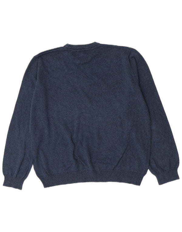 Marks & Spencer Mens Crew Neck Jumper Sweater XL Navy Blue Cotton