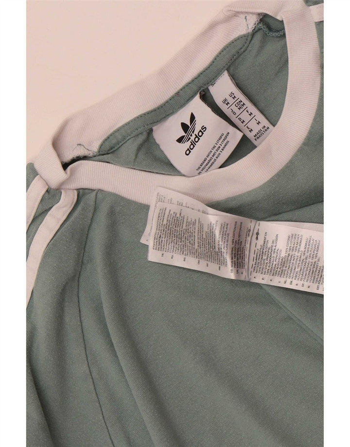 Adidas Mens T-Shirt Top Medium Green Cotton
