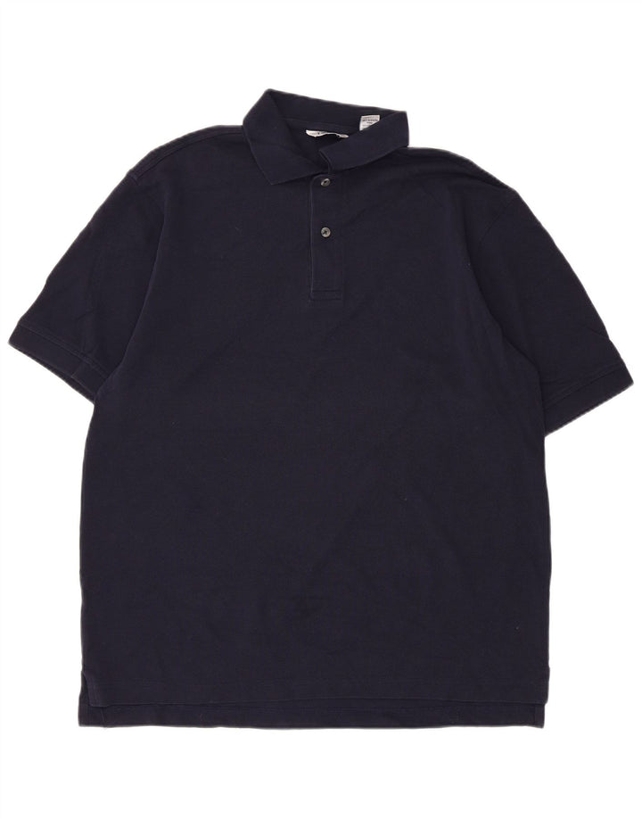 IZOD Mens Polo Shirt Medium Navy Blue Cotton