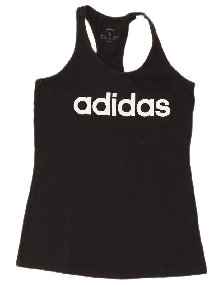 Adidas Womens Graphic Vest Top UK 8/10 Small Black