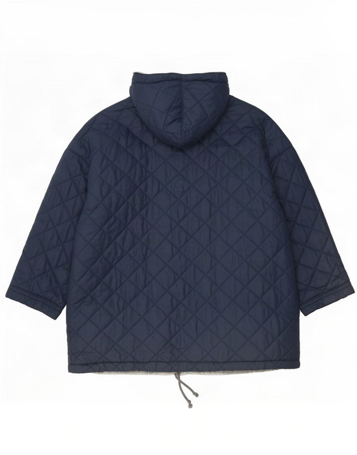 Belfe & Womens Oversized Reversible Quilted Jacket UK 14 Medium Navy Blue