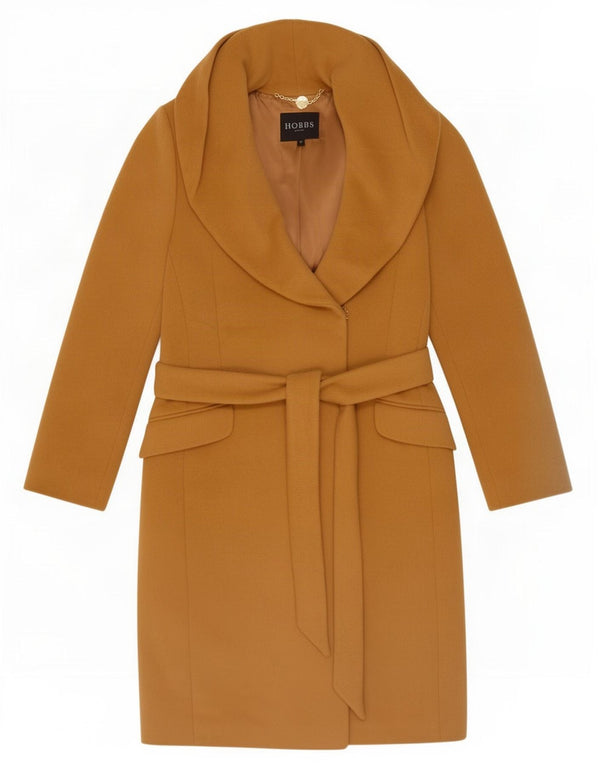 Hobbs Womens Overcoat UK 12 Medium Beige Angora