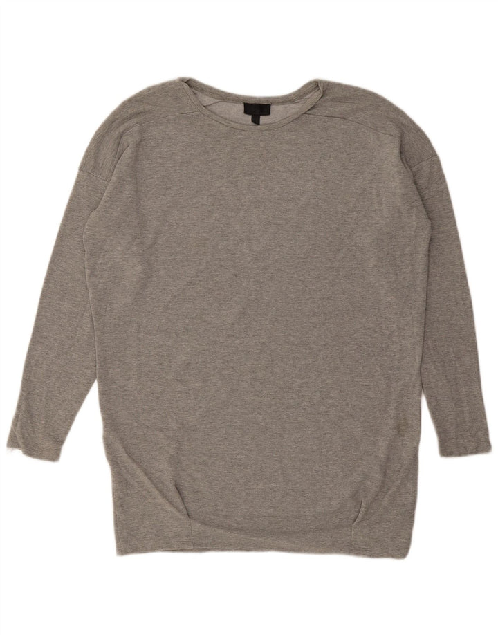 Topshop Womens Oversized Top Long Sleeve UK 12 Medium  Grey Viscose