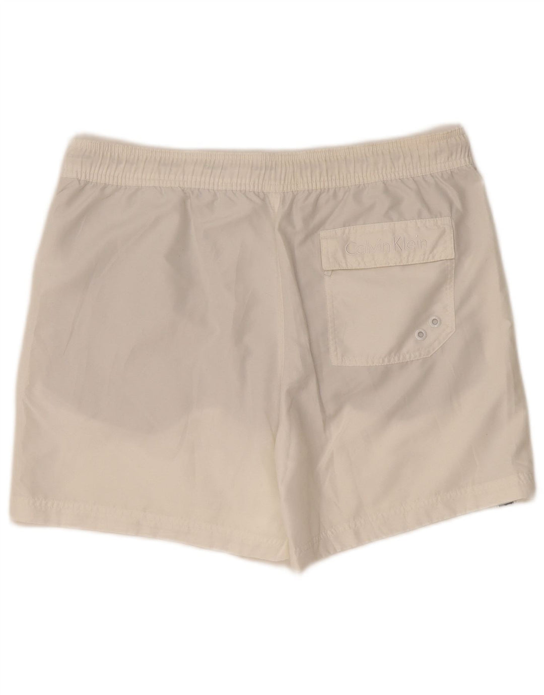 Calvin Klein Mens Graphic Swimming Shorts Medium White Polyester