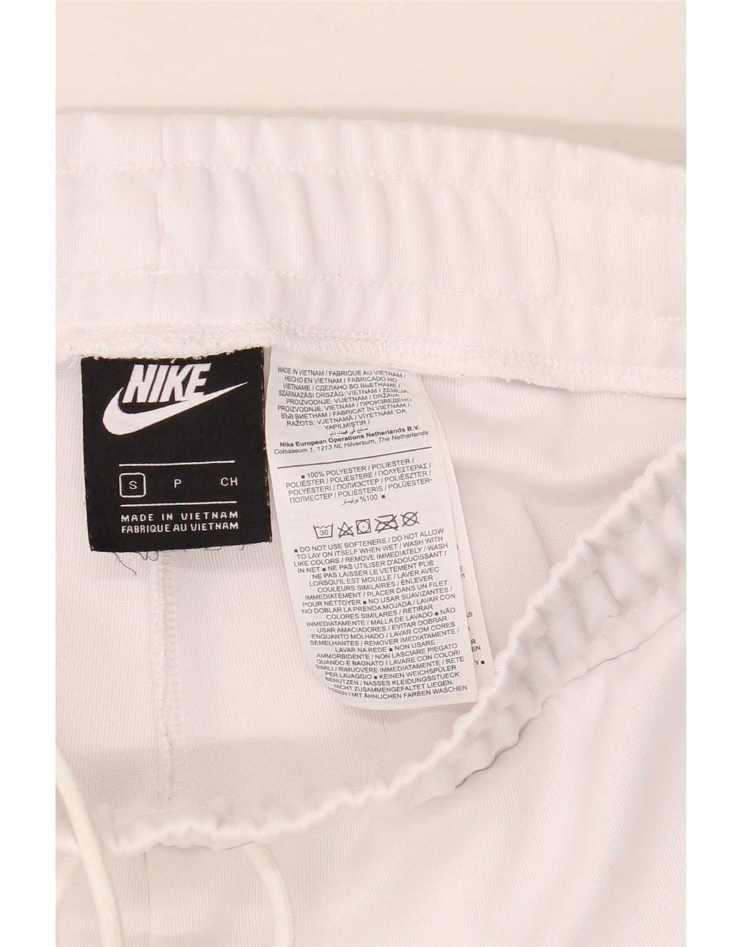 Nike Womens Graphic Sport Shorts UK 10 Small White Colourblock Polyester