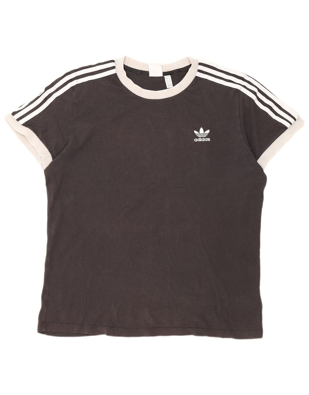 Adidas Womens T-Shirt Top UK 12 medium Black Cotton