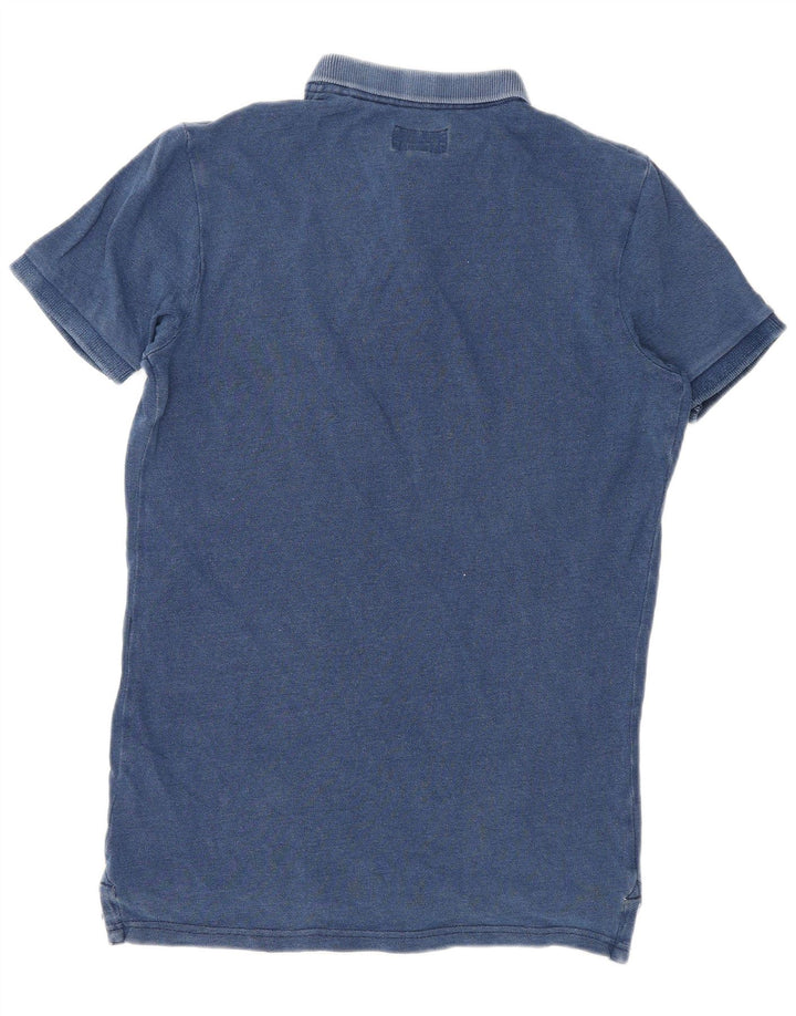Superdry Mens Polo Shirt Small Navy Blue Cotton