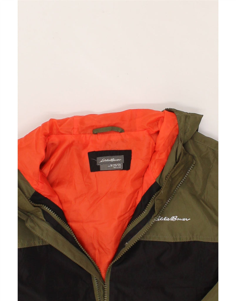 EDDIE BAUER Boys Windbreaker Jacket 10-11 Years Medium Black Colourblock Vintage Eddie Bauer and Second-Hand Eddie Bauer from Messina Hembry 