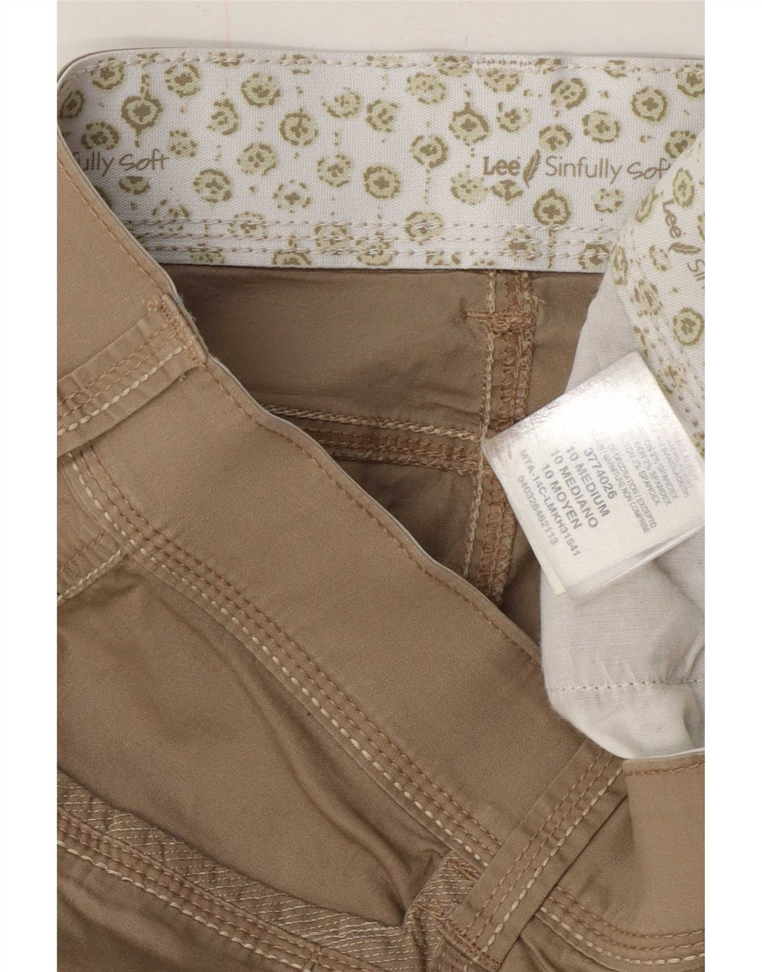 Lee Womens Cargo Shorts US 10 Large W32 Beige Cotton