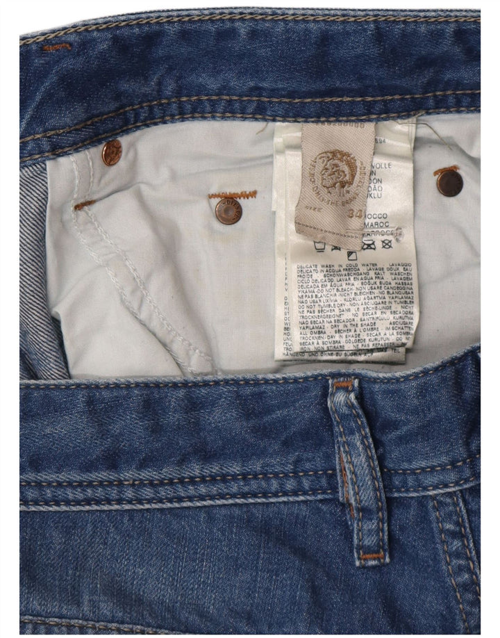 Diesel Mens Distressed Slim Jeans W34 L26 Blue Cotton