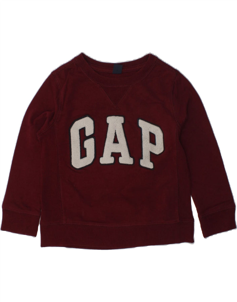 GAP Boys Graphic Sweatshirt Jumper 3-4 Years Burgundy Cotton | Vintage Gap | Thrift | Second-Hand Gap | Used Clothing | Messina Hembry 