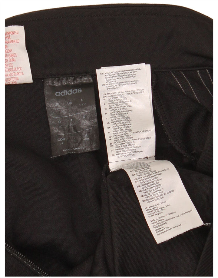 ADIDAS Boys Tracksuit Top Jacket 9-10 Years Black Polyester