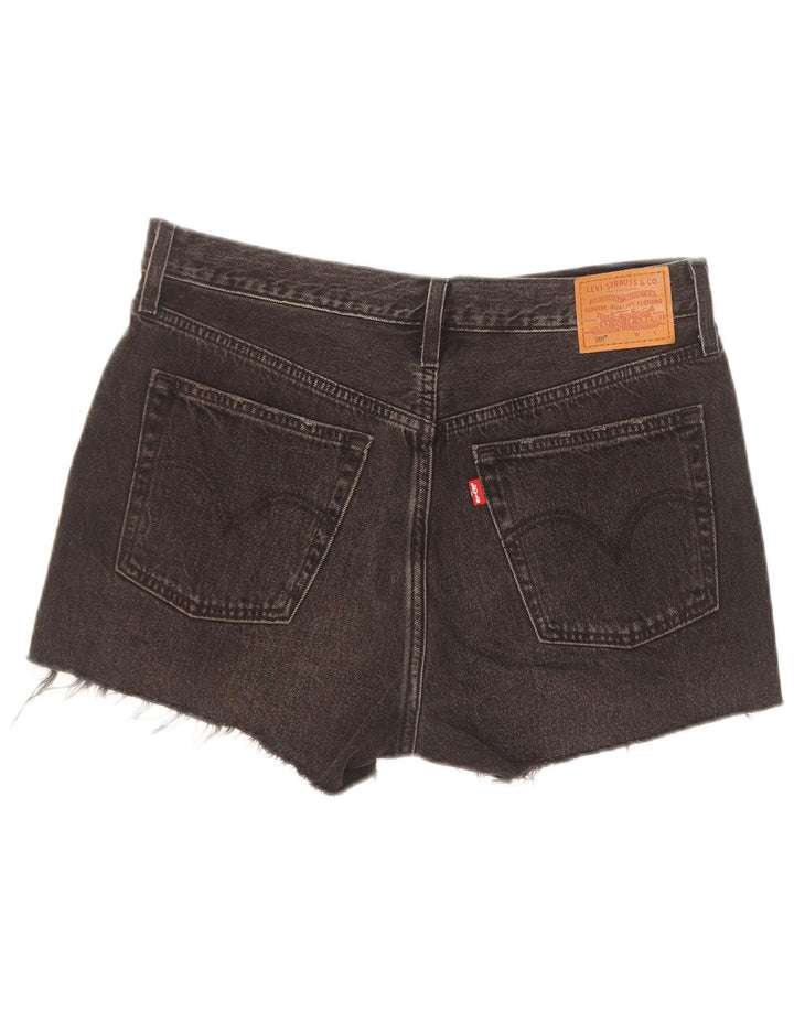 Levi's Womens 501 Distressed Denim Shorts W30 Medium Black Cotton